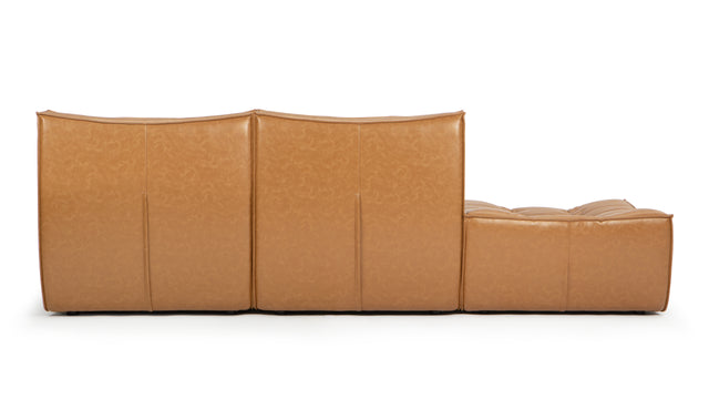 Tyge - Tyge Open End Sofa, Left, Bourbon Vegan Leather