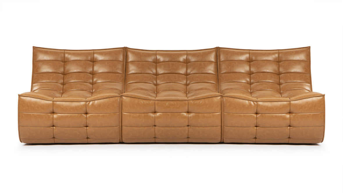 Tyge - Tyge Three Seater Sofa, Bourbon Vegan Leather