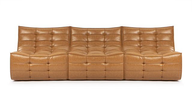 Tyge - Tyge Three Seater Sofa, Bourbon Vegan Leather
