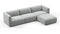 Bond - Bond Outdoor Sectional, Right Chaise, Dove Grey Performance Weave