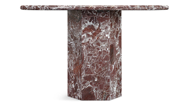 Saga - Saga Round Dining Table, Rosso Levanto Marble, 47in