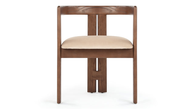 Rose - Rose Dining Chair, Mushroom Velvet and Walnut