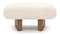 Jia - Jia Ottoman, White Vegan Sheepskin