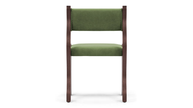 Onda - Onda Side Chair, Deep Olive Velvet and Walnut