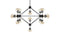 Moto - Moto Chandelier, Large, Smoked Glass and Black