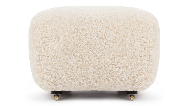 Tired Man - Tired Man Ottoman, Natural Luxe Sheepskin