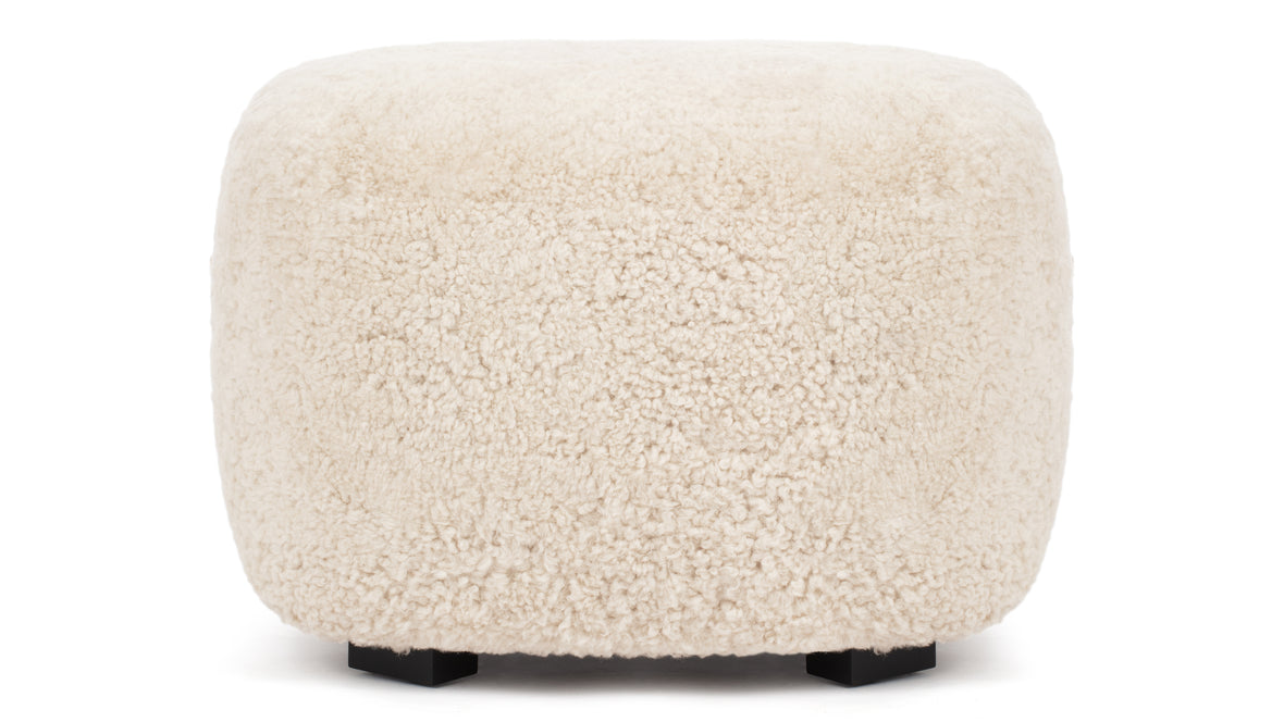 Tired Man - Tired Man Ottoman, Natural Luxe Sheepskin