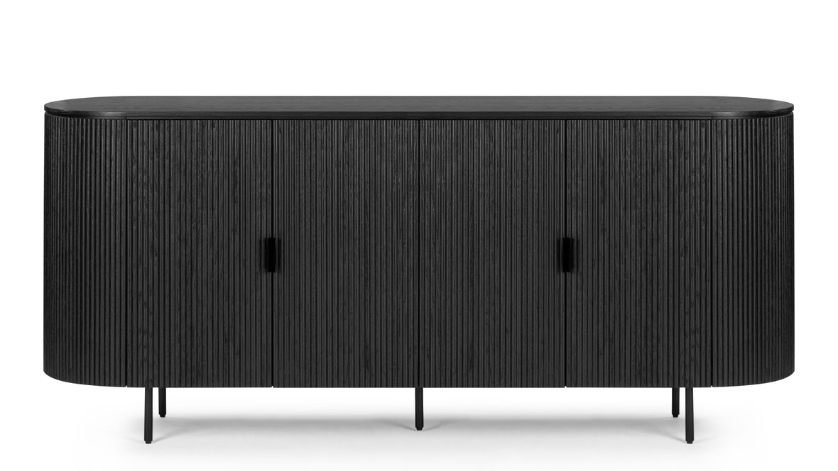 Emery - Emery Fluted Sideboard, Black, 71in