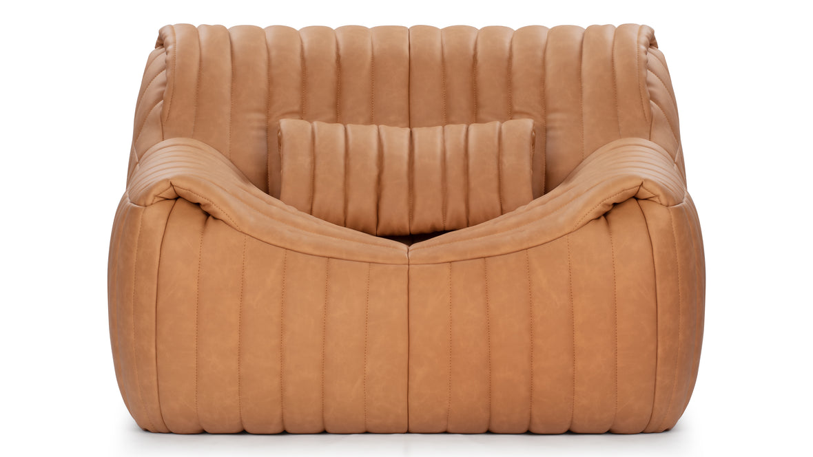 Sandra - Sandra Lounge Chair, Tan Vegan Leather