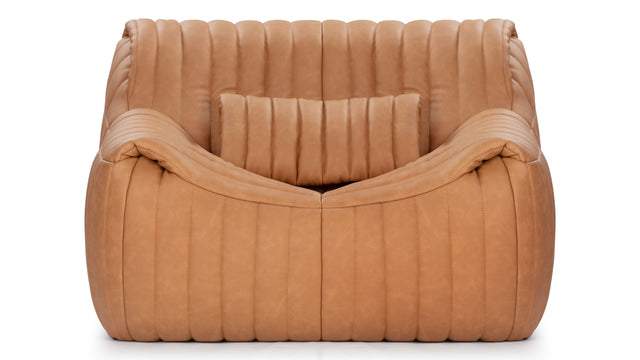 Sandra - Sandra Lounge Chair, Tan Vegan Leather