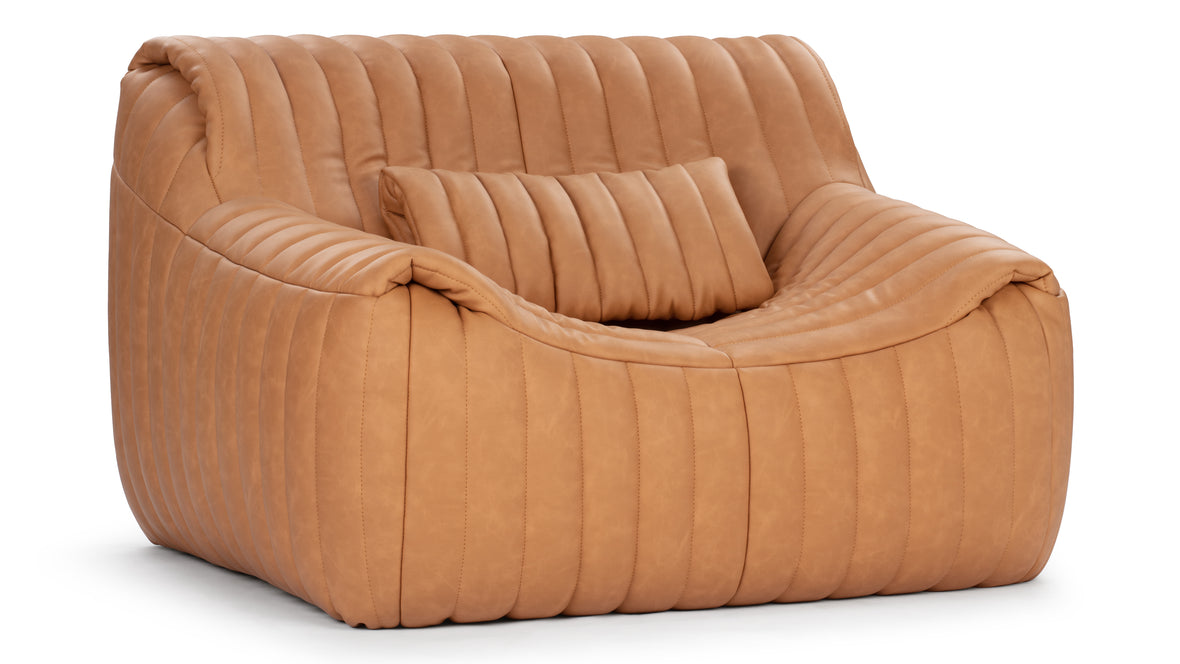 Sandra - Sandra Lounge Chair, Tan Vegan Leather