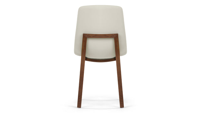 LeBlanc - LeBlanc Side Chair, Taupe Vegan Leather and Walnut