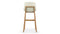 LeBlanc - LeBlanc Bar Stool, Eggshell Vegan Leather and Natural Ash