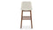 LeBlanc - LeBlanc Bar Stool, Taupe Vegan Leather and Walnut