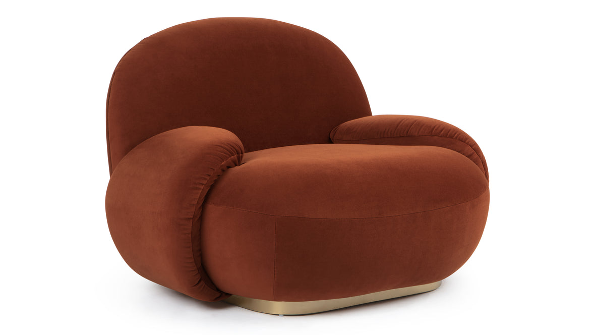 Pacha - Pacha Lounge Armchair, Russet Plush Velvet