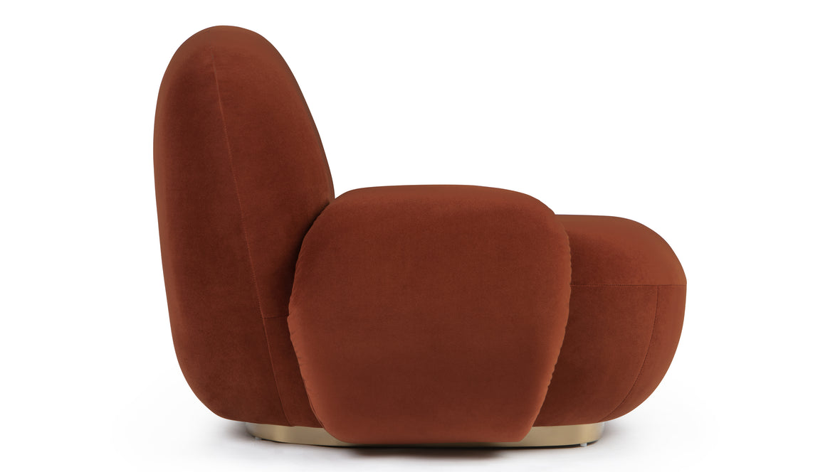 Pacha - Pacha Lounge Armchair, Russet Plush Velvet