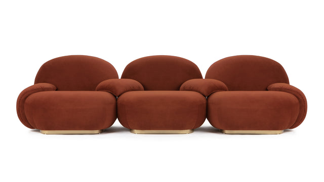Pacha - Pacha Sofa, Russet Plush Velvet