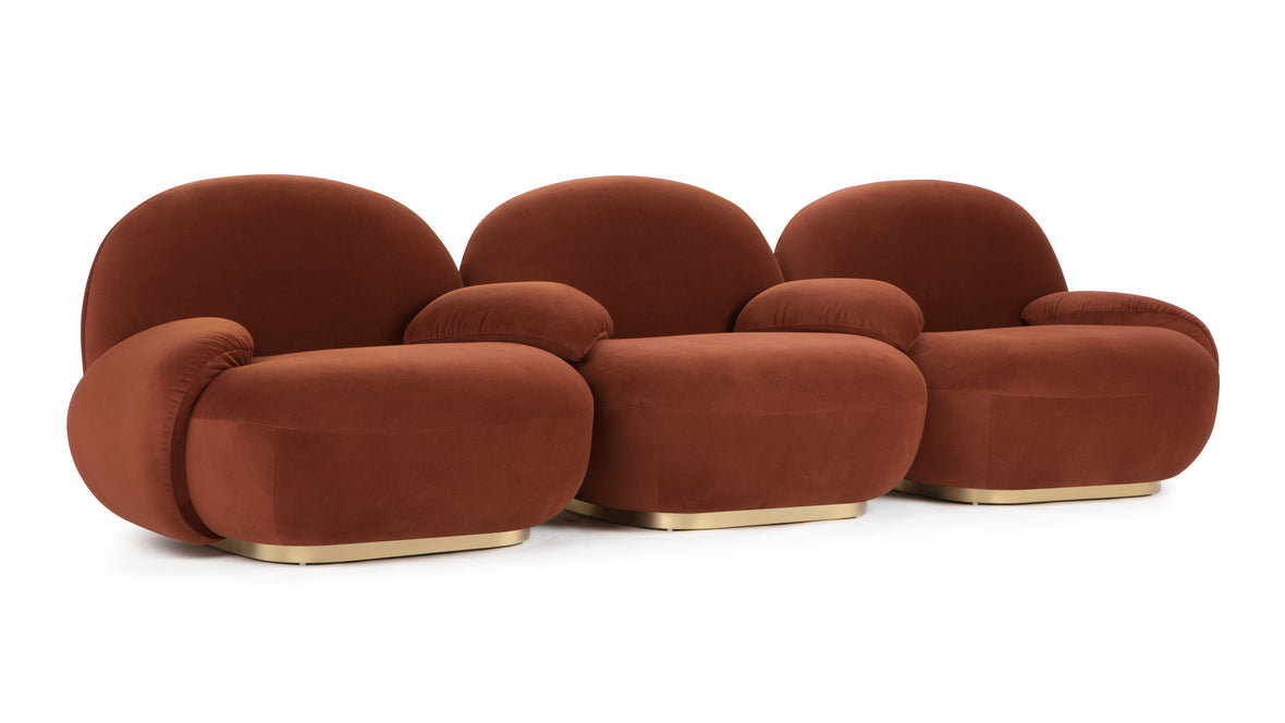 Pacha - Pacha Sofa, Russet Plush Velvet
