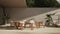 Lusso - Lusso Outdoor Dining Chair, Natural Teak with White Cushions