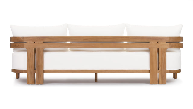 Lusso - Lusso Outdoor Sofa, Natural Teak with White Cushions