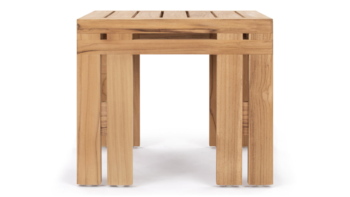 Lusso - Lusso Outdoor Side Table, Natural Teak