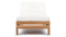 Lusso - Lusso Outdoor Lounger, Natural Teak with White Cushions