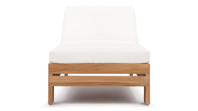 Lusso - Lusso Outdoor Lounger, Natural Teak with White Cushions