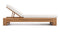 Lusso - Lusso Outdoor Lounger, Natural Teak with White Cushions