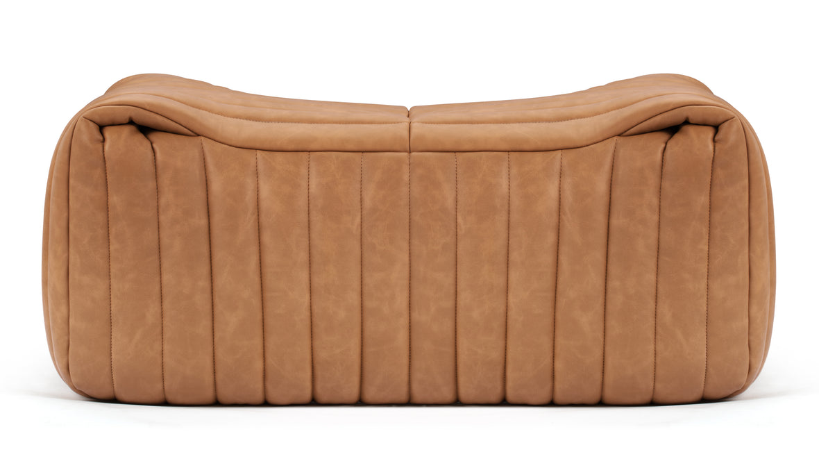 Sandra - Sandra Ottoman, Tan Vegan Leather
