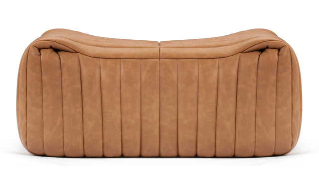 Sandra - Sandra Ottoman, Tan Vegan Leather