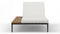 Marcus - Marcus Outdoor Lounger, Shell Performance Weave and Teak