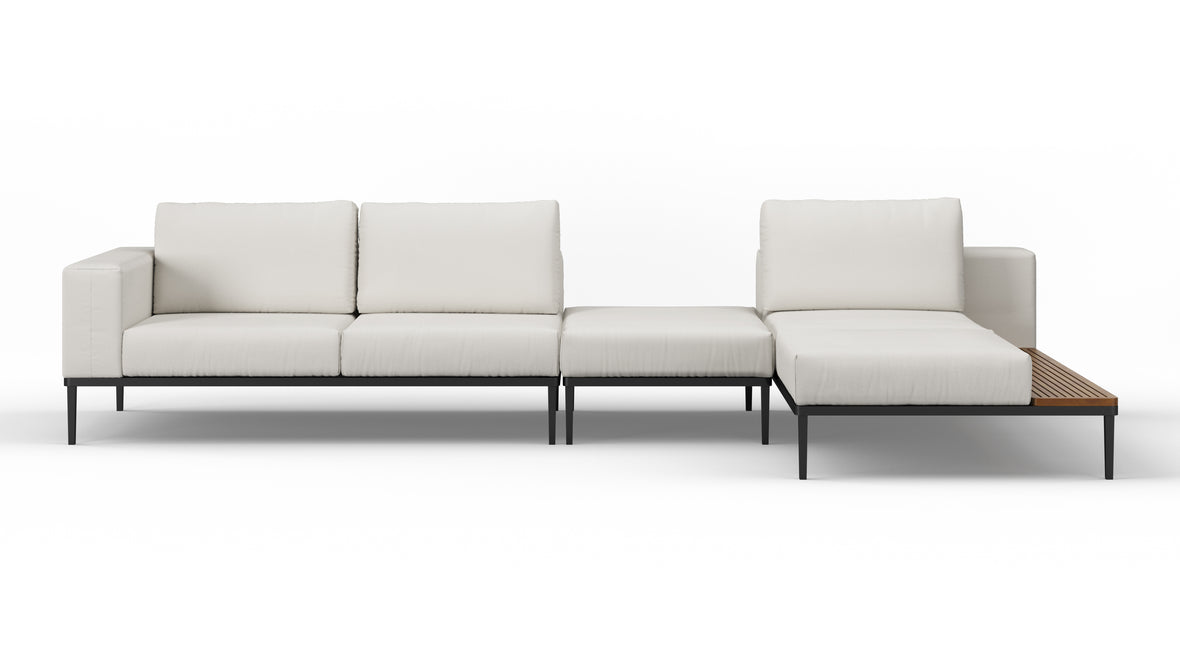 Marcus - Marcus Outdoor Sectional, Right Chaise, Shell Performance Weave