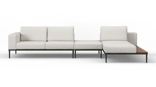 Marcus - Marcus Outdoor Sectional, Right Chaise, Shell Performance Weave