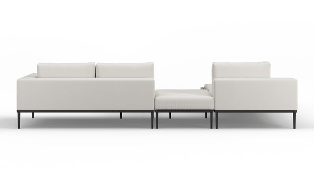 Marcus - Marcus Outdoor Sectional, Left Chaise with End Table, Shell Performance Weave