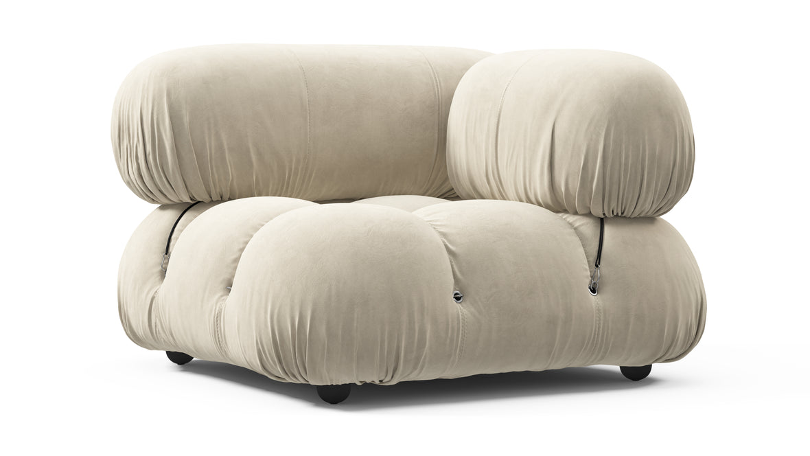 Bellini Module - Mario Bellini Module, Right Corner, Eggshell Vegan Suede