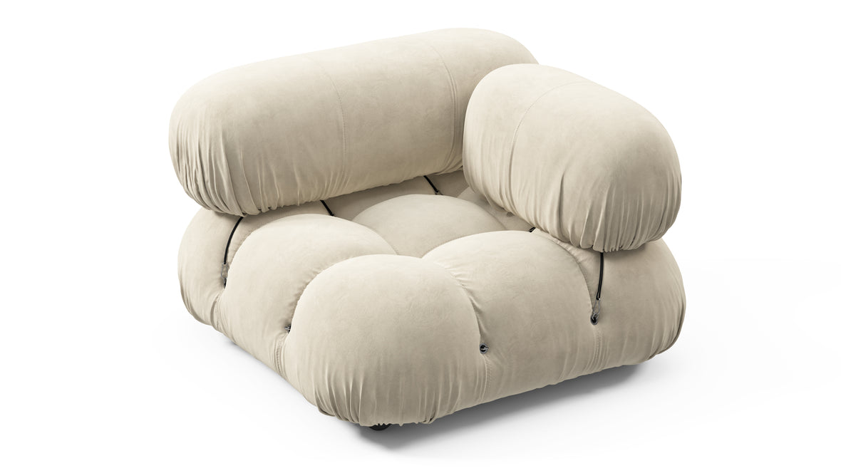 Bellini Module - Mario Bellini Module, Right Corner, Eggshell Vegan Suede