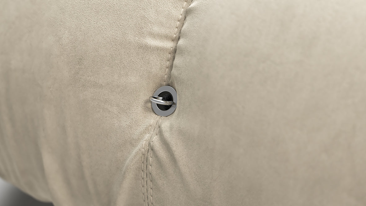 Bellini Ottoman - Mario Bellini Ottoman, Eggshell Vegan Suede