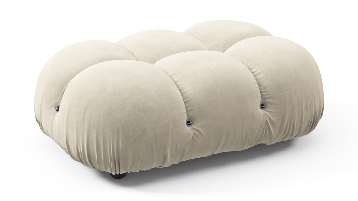 Bellini Ottoman - Mario Bellini Ottoman, Eggshell Vegan Suede