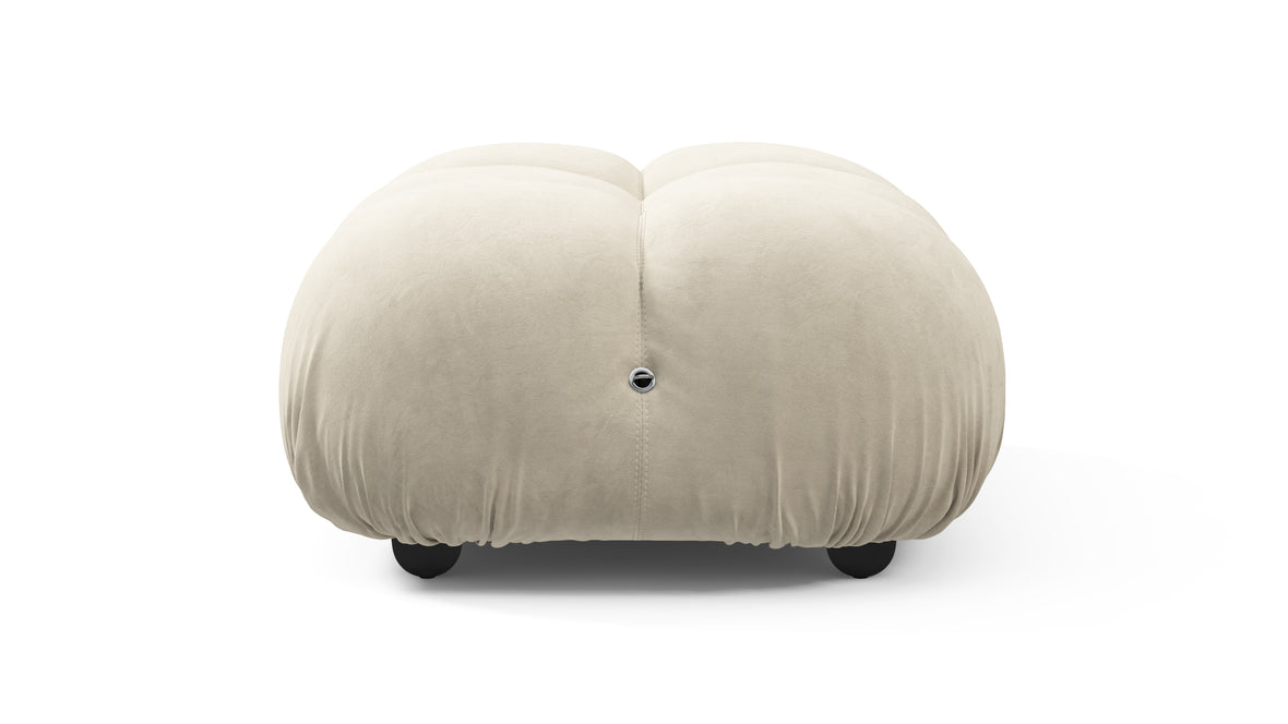 Bellini Ottoman - Mario Bellini Ottoman, Eggshell Vegan Suede