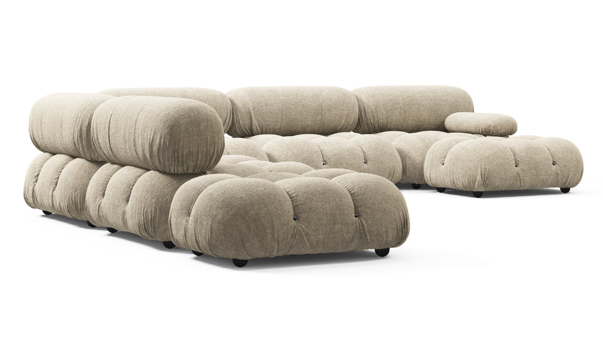 Bellini Large Sectional - Mario Bellini Large Sectional, Left Corner, Beige Gray Chenille