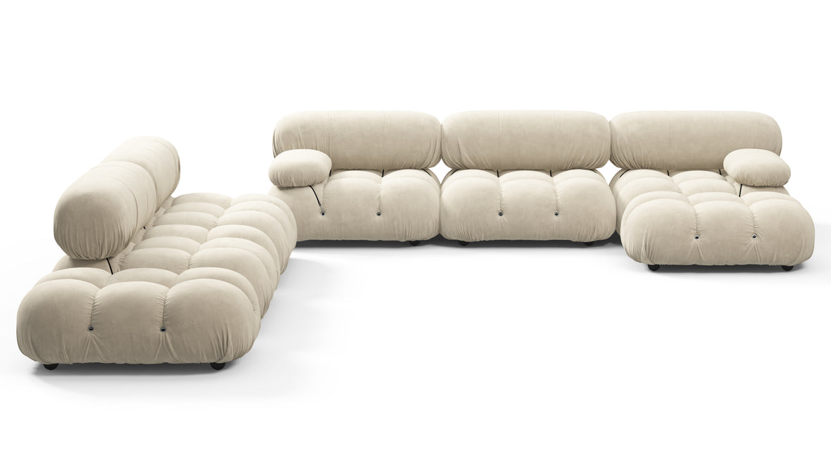 Bellini Large Sectional - Mario Bellini Large Sectional, Left Corner, Eggshell Vegan Suede