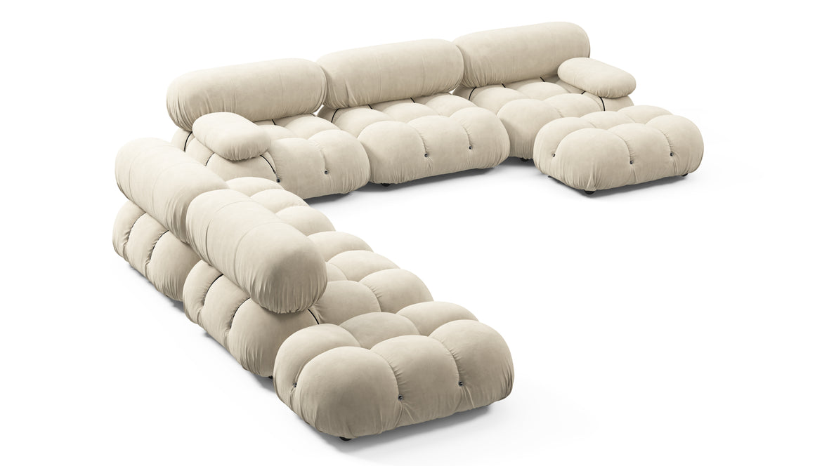 Bellini Large Sectional - Mario Bellini Large Sectional, Left Corner, Eggshell Vegan Suede