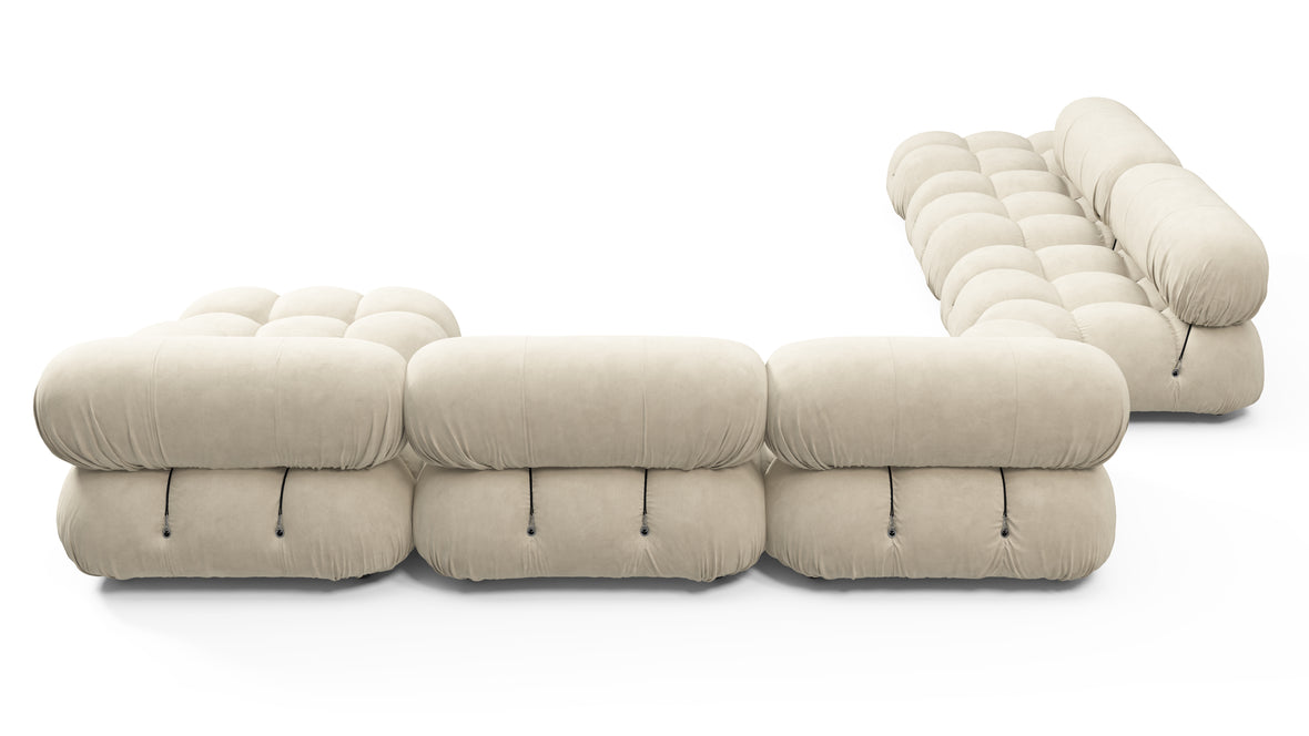 Bellini Large Sectional - Mario Bellini Large Sectional, Left Corner, Eggshell Vegan Suede