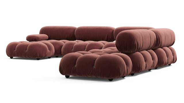 Bellini Large Sectional - Mario Bellini Large Sectional, Right Corner, Maroon Velvet