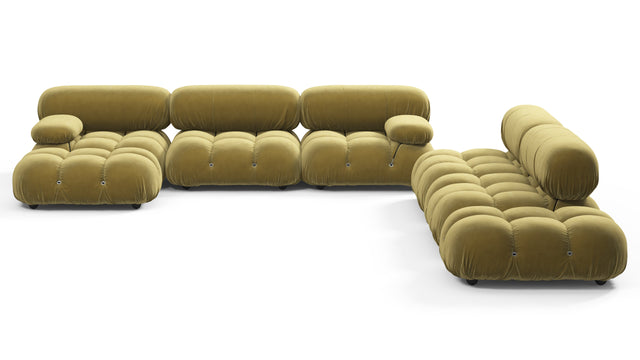 Bellini Large Sectional - Mario Bellini Large Sectional, Right Corner, Olive Gold Velvet