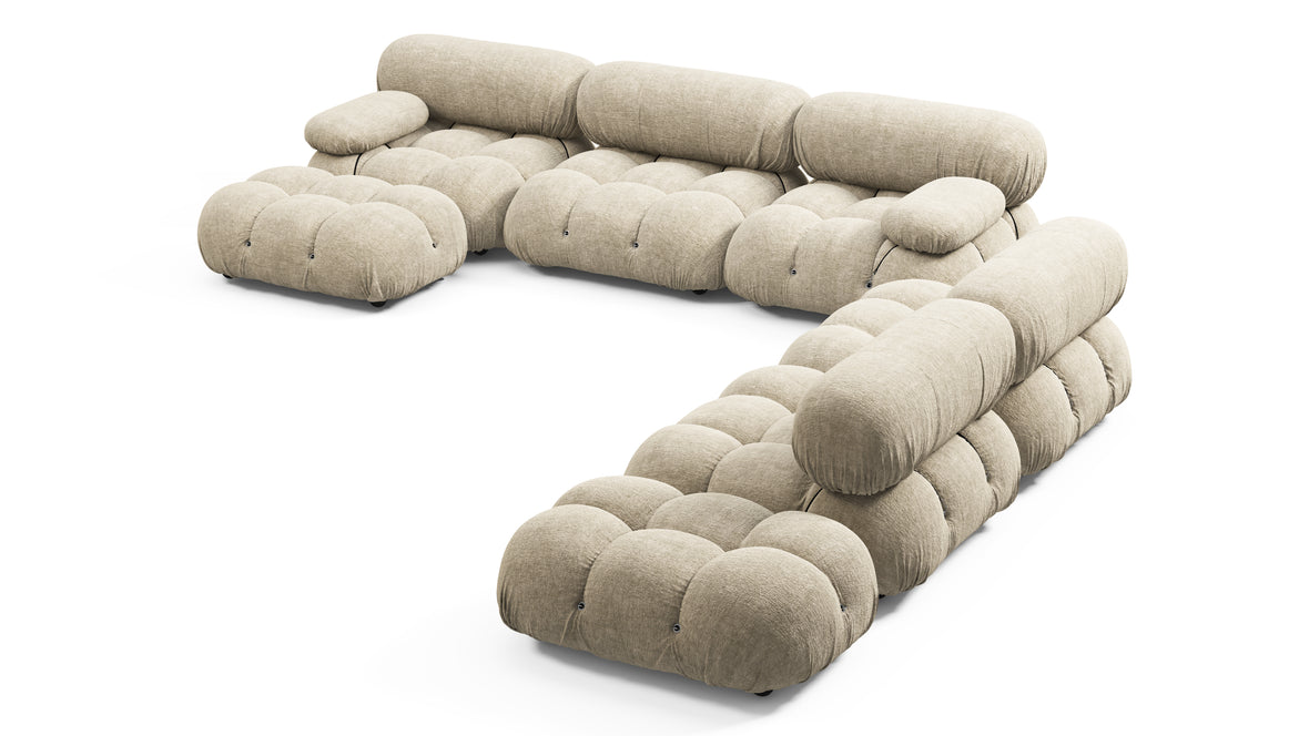 Bellini Large Sectional - Mario Bellini Large Sectional, Right Corner, Beige Gray Chenille