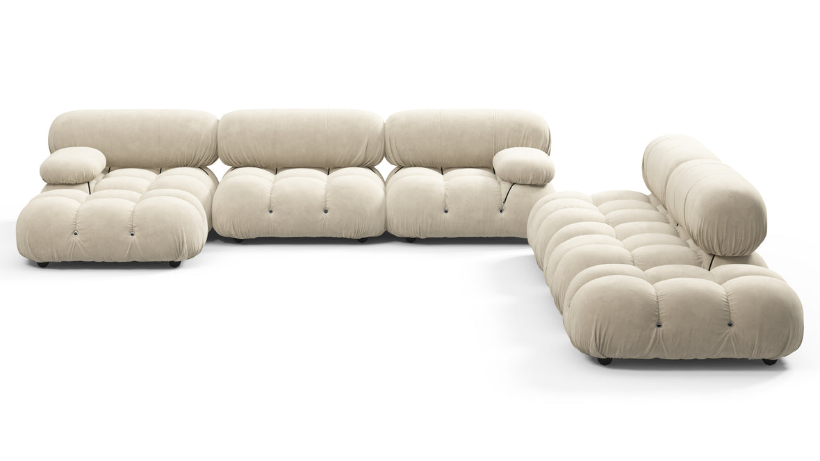 Bellini Large Sectional - Mario Bellini Large Sectional, Right Corner, Eggshell Vegan Suede