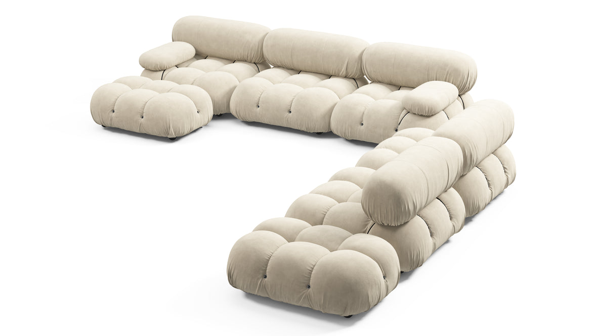 Bellini Large Sectional - Mario Bellini Large Sectional, Right Corner, Eggshell Vegan Suede