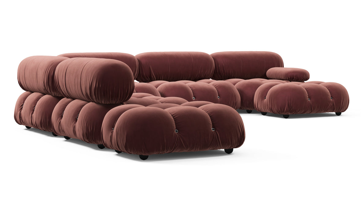 Bellini Large Sectional - Mario Bellini Large Sectional, Left Corner, Maroon Velvet