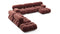 Bellini Large Sectional - Mario Bellini Large Sectional, Left Corner, Maroon Velvet